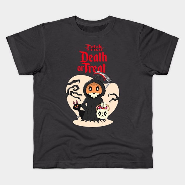 Hi, Death or treat on Halloween Kids T-Shirt by Dizartico